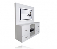 Infinity TV Stand and Back White Matte Case